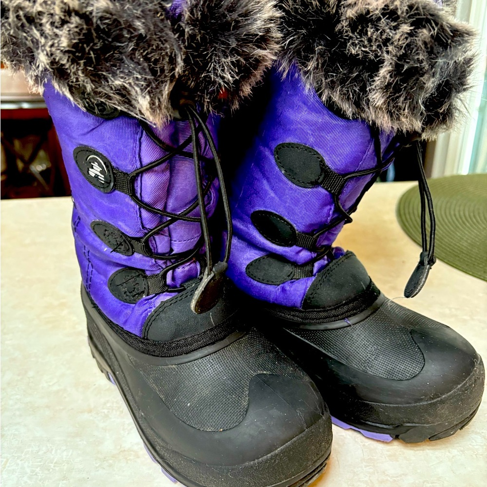 Kamik Kids Winter Boots-purple/black color two color, size kids 3